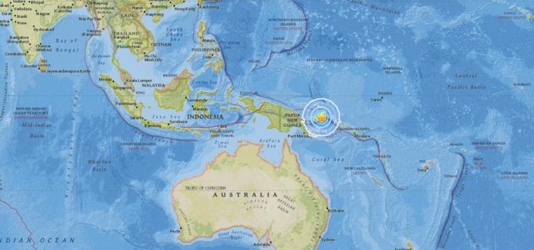 March 24, 2018 Earthquake Information of 148km E of Kimbe, Papua New Guinea