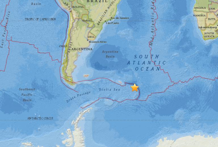 April 12, 2018 Earthquake Information of 40km N of Visokoi Island, South Georgia and the South Sandwich Islands