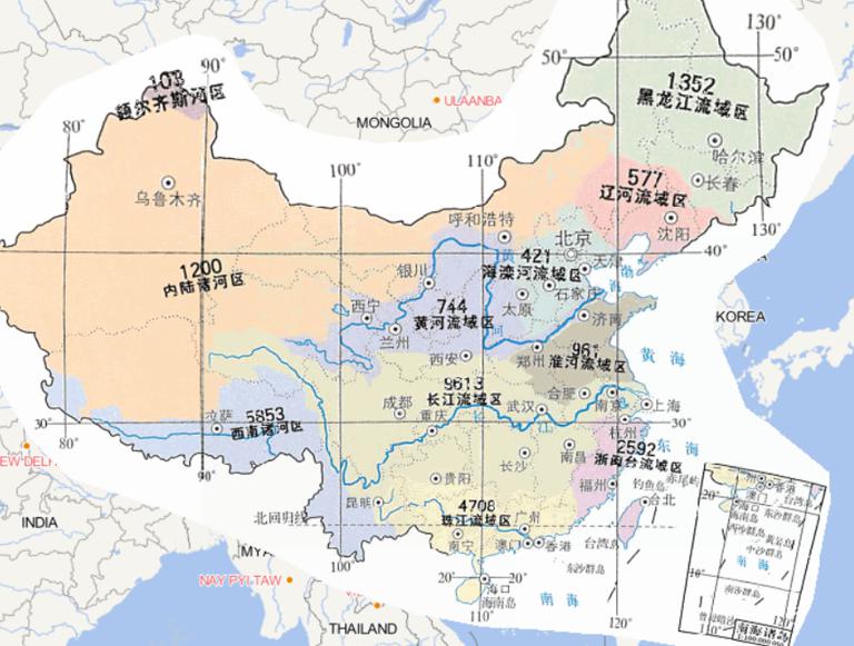 Online map of water resources distribution in China's river basins