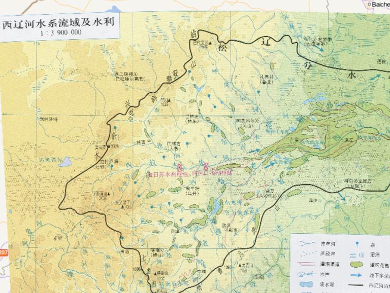 China and the West Liaohe River Basin River Map