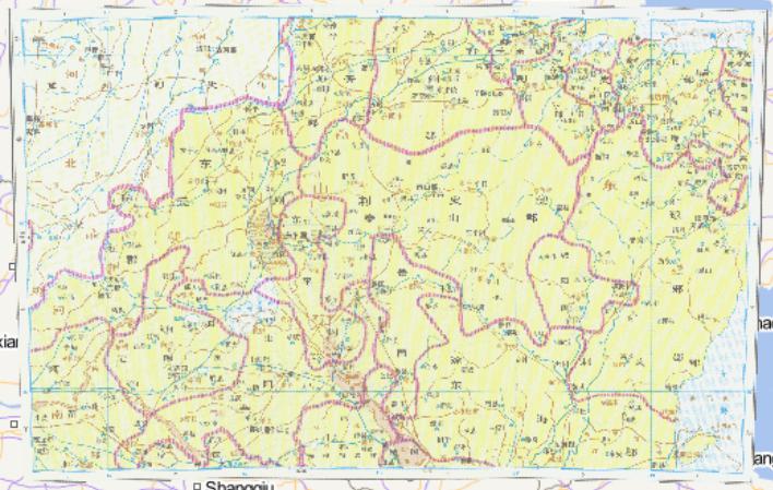 The historical map of east county and other county along the North Sea in the Western Han Dynasty period of China