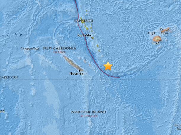 June 17, 2018 Earthquake Information of 167km WNW of Ile Hunter, New Caledonia