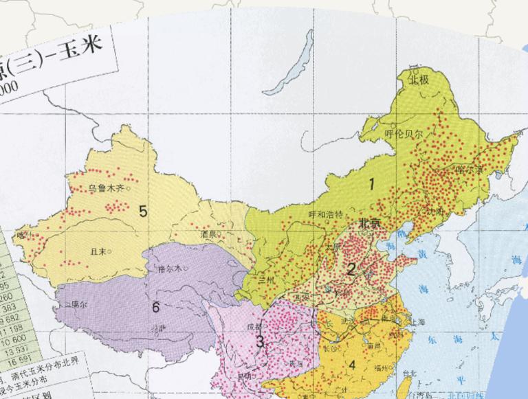 Online map of grain crop resources (corn) in China