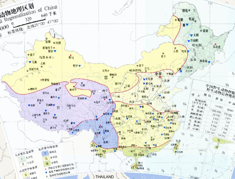 Online map of zoological geographical divisions of China