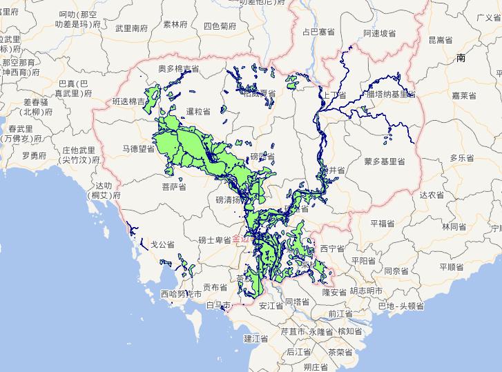 Online map of water area in the Kingdom of Cambodia