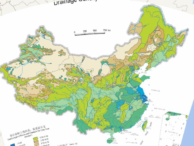 Online density map of river network in China