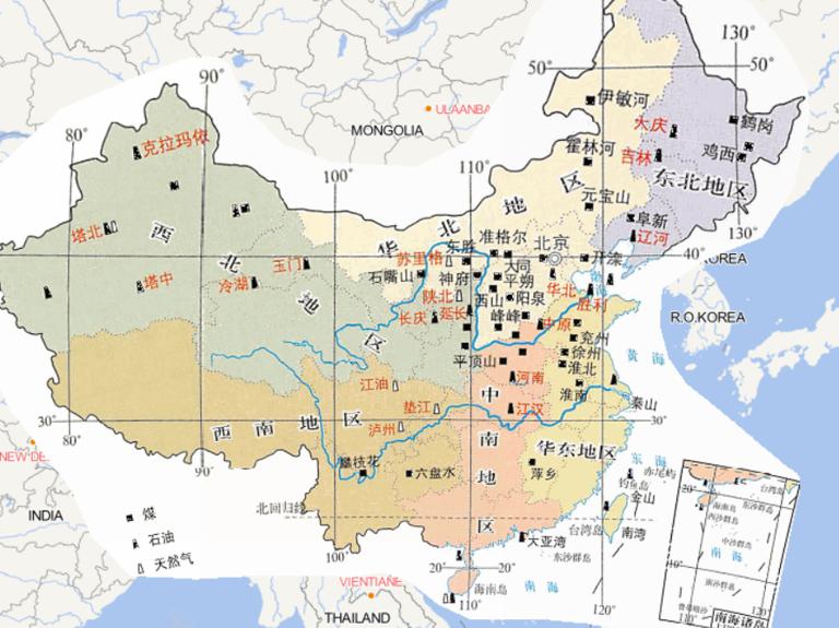 Online map of China's major energy and mineral resources