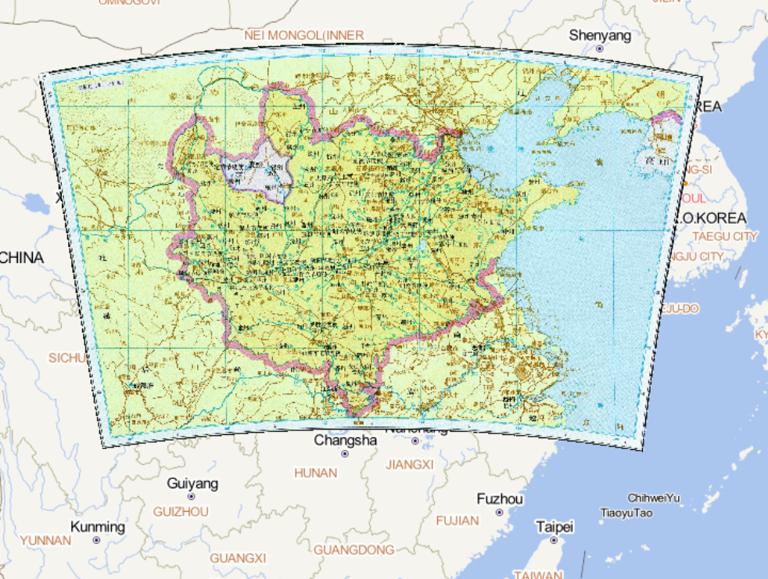 The historical map of Jin、Han 949 in the period of China's Five Dynasties and Ten States