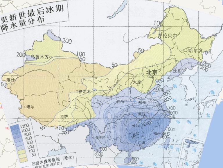 Online distribution of annual precipitation in the last glacial period in China during the Late Pleistocene