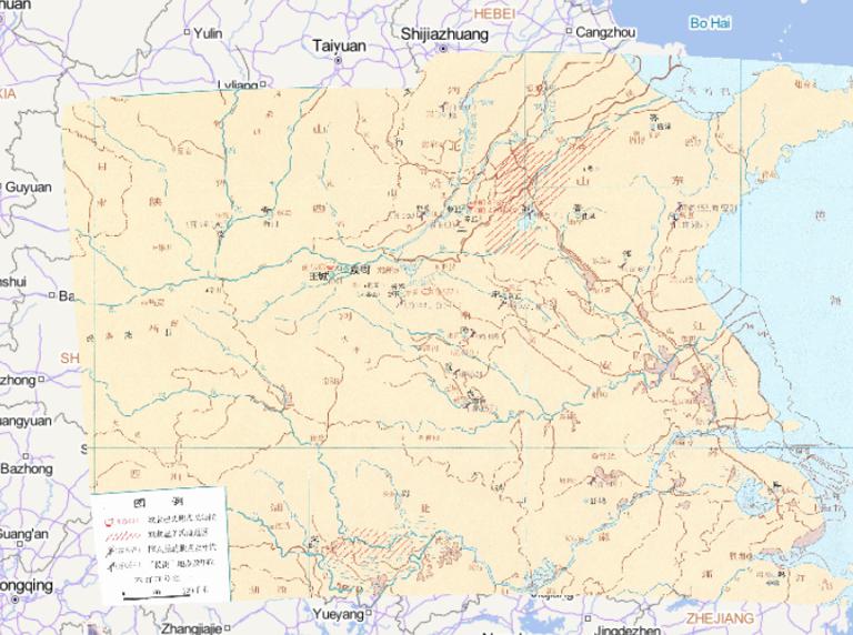 Online historical map of the Huns uprising and Chinese riots during the Spring and Autumn Period of China