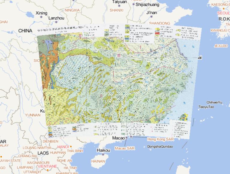 Vegetation Types and Vegetation Soil Area Online Map of Eastern China in Central China