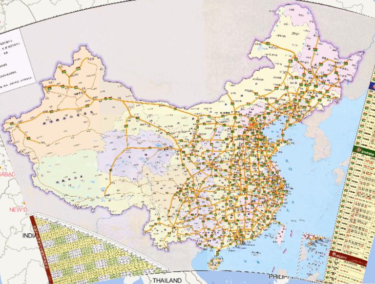 Online map of highway operation between major Chinese cities