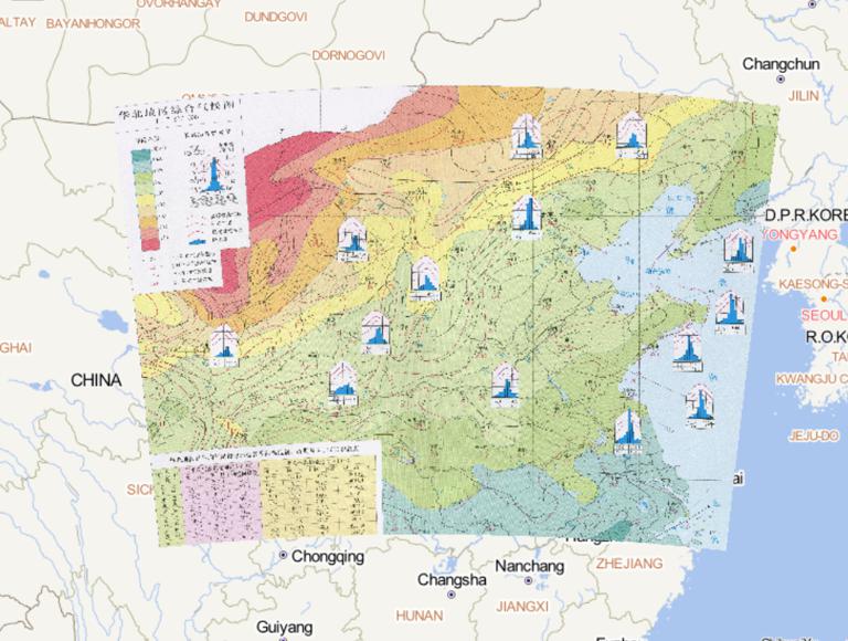 Online map of integrated climate map of North China