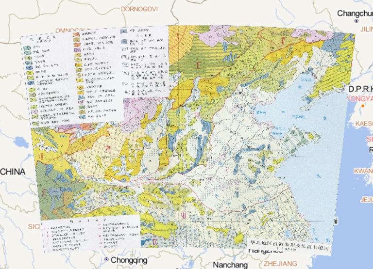 Online map of vegetation types and soil diatribution in North China