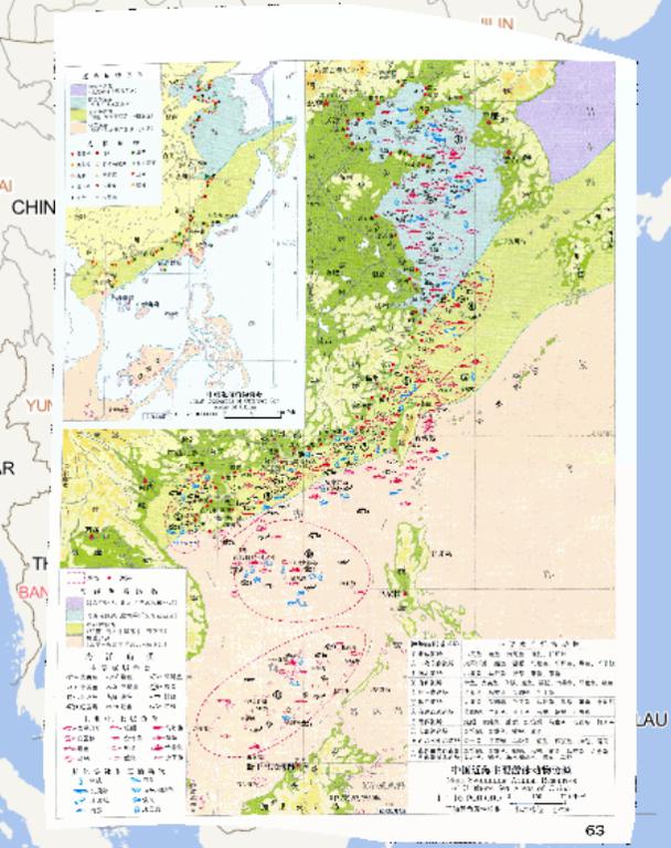 Online map of main swim animal resources in China offshore