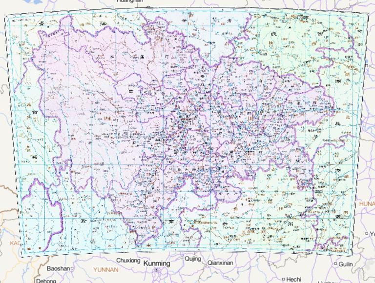 The Historical Map of Sichuan Province during the Qing Dynasty in China