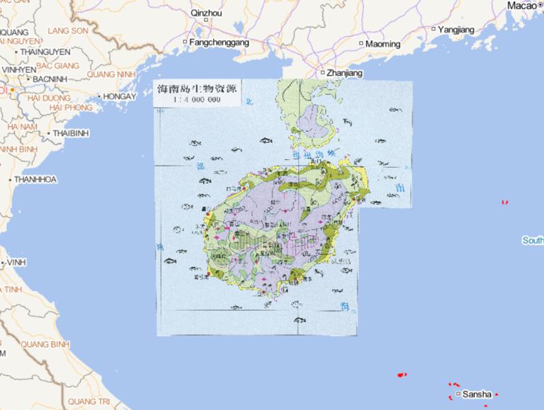 Online map of bio - resources in Hainan Island, China