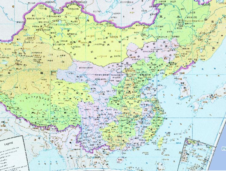 Historical map of the Qing Dynasty in China (Jiaqing twenty-five years AD 1820)