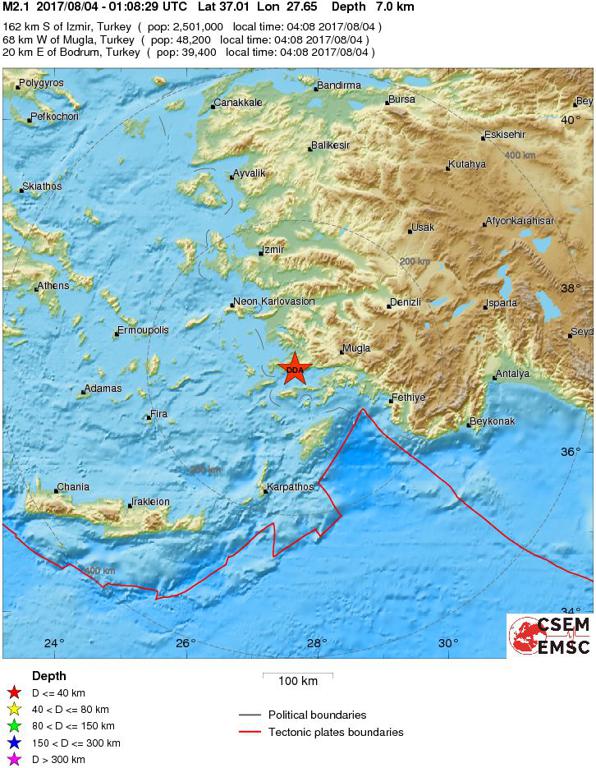 August 4, 2017 Earthquake Information of Western Turkey