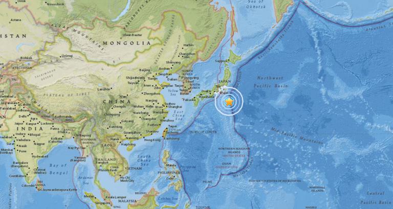 November 9, 2017 Earthquake Information 165km ESE of Hachijo-jima, Japan