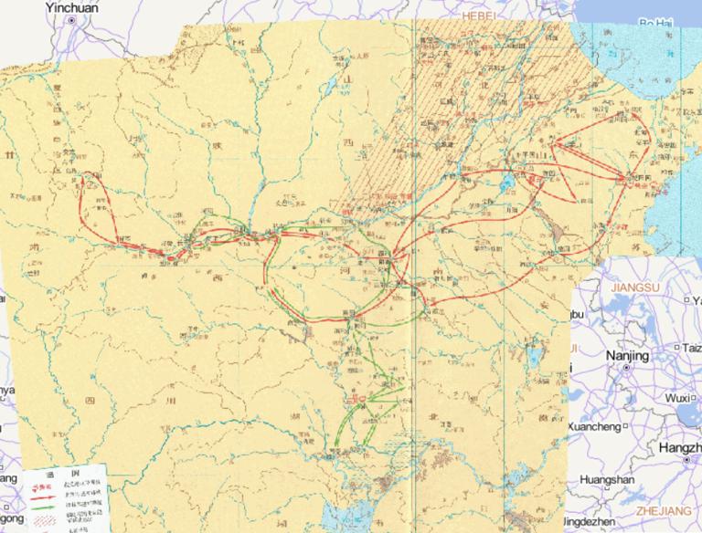 Online historical map of the peasant uprising in the last years of Wang Mang in China (17-26 years)