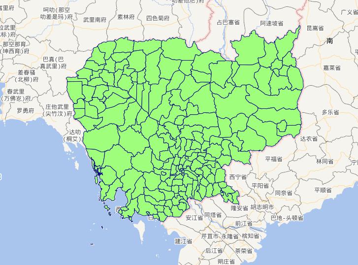 The Kingdom of Cambodia Level 2 administrative boundaries online map