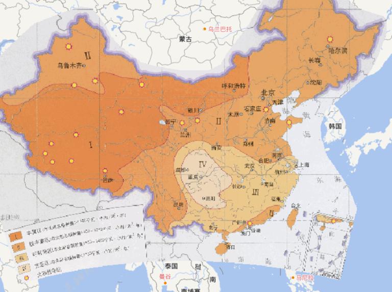 Online map of solar energy distribution in China