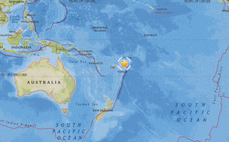 April 22, 2018 Earthquake Information of 95km NW of Hihifo, Tonga