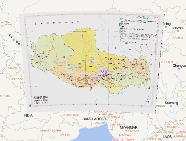 Administrative divisions of the Tibet Autonomous Region of China (1965-1999) Historical map