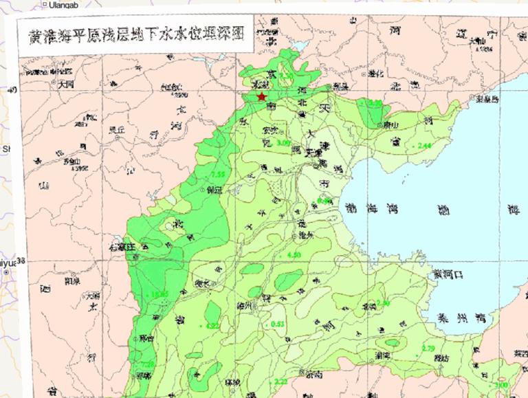 Shallow depth groundwater table in Huang - Huai - Hai Plain, China