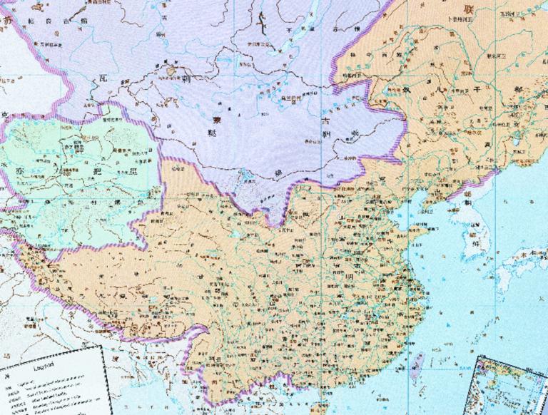 Historical map of the Ming Dynasty of China in 1433