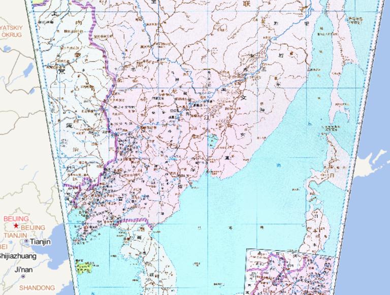 The Historical Map of Tokyo Road in Liao Dynasty of China