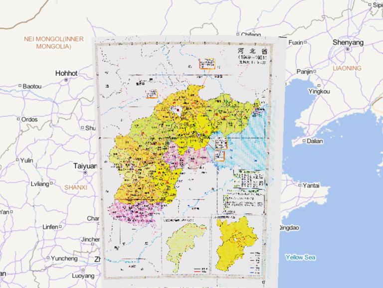 History map of administrative division (1949-1951) in Hebei Province, China