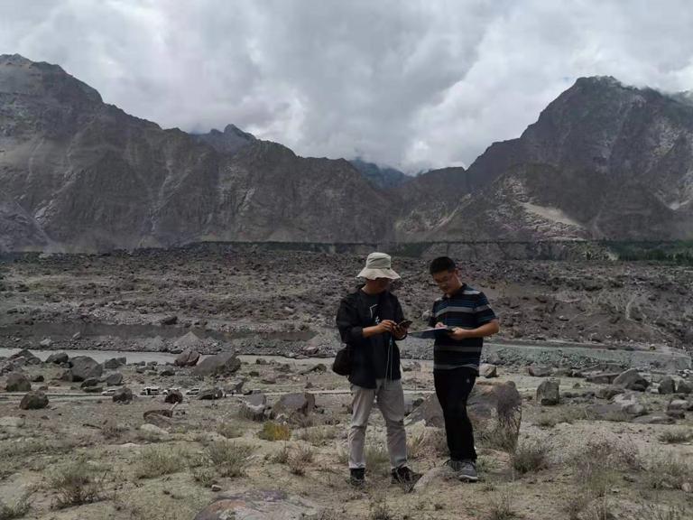 Field sampling of ancient landslide sites