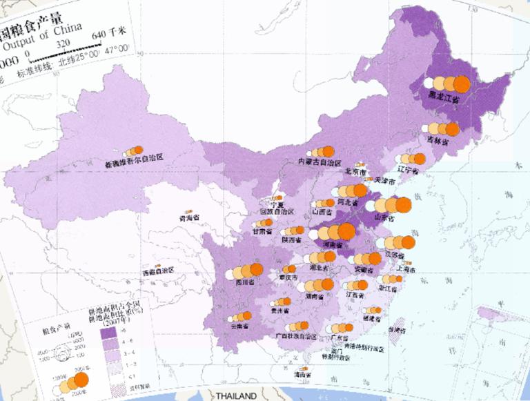 Grain Output of China  (1: 32 million)