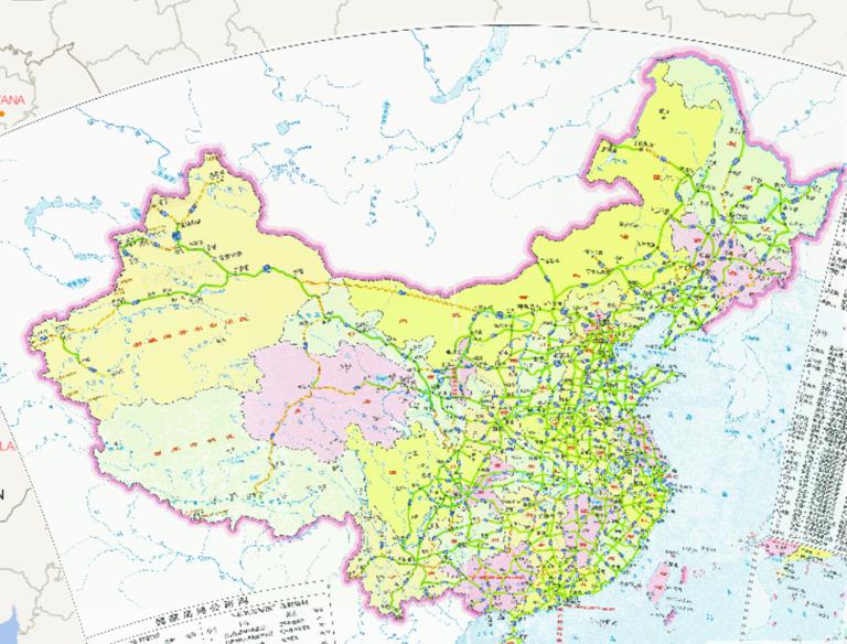 China's Highway Network Line Online Map (1: 15.4 million)