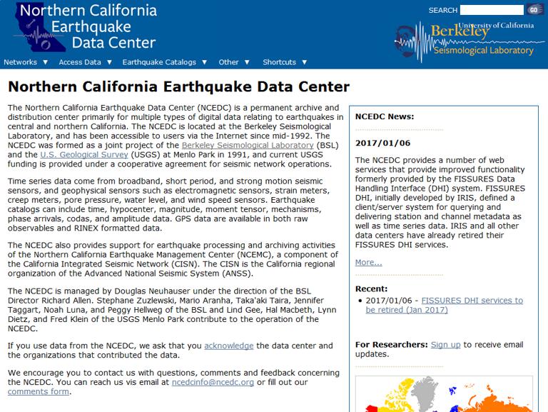 Northern California Earthquake Data Center