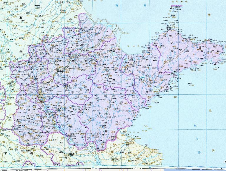 The Historical Map of Shandong in the Qing Dynasty of China