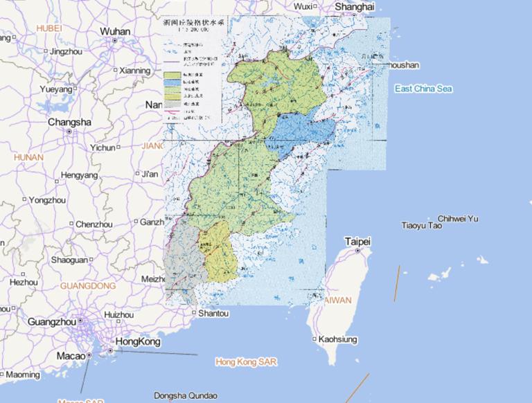 China Zhejiang Fujian Hilly Area online map