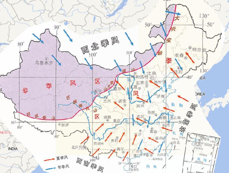 Online map of monsoon and non-monsoon regions of China