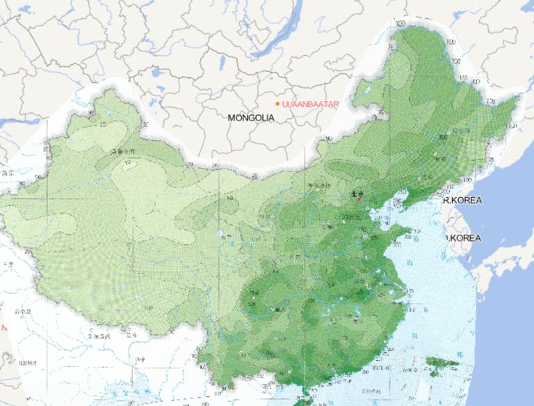 Online map of July extreme daily rainfall distribution in China