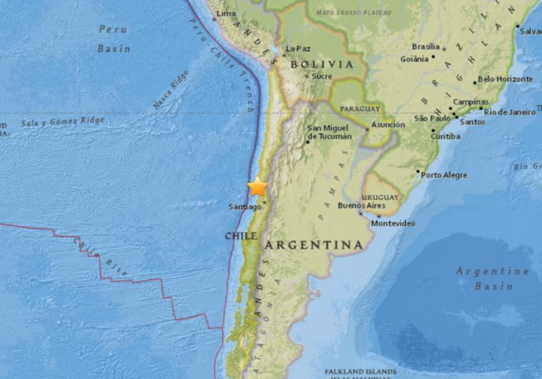 April 14, 2018 Earthquake Information of 42km WSW of Illapel, Chile