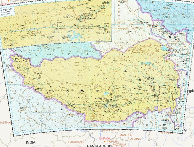 The historical map of the Duo Gan army and goverment office  during the Ming Dynasty in China