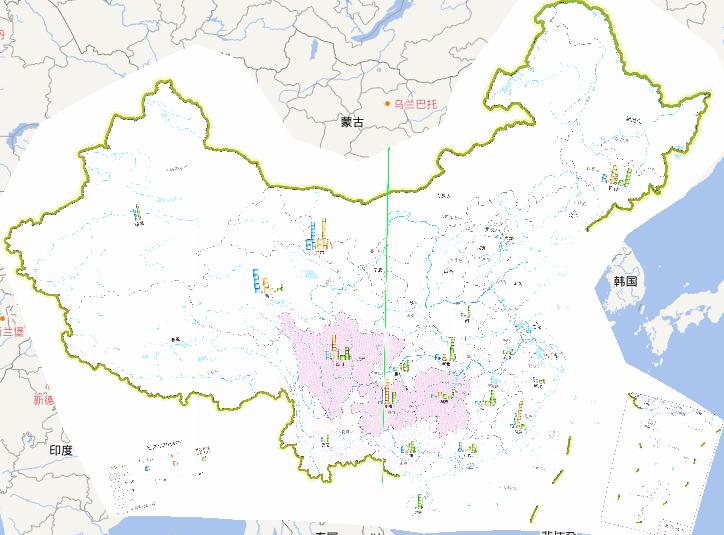 Online map of the proportion of the affected population in China(2010)