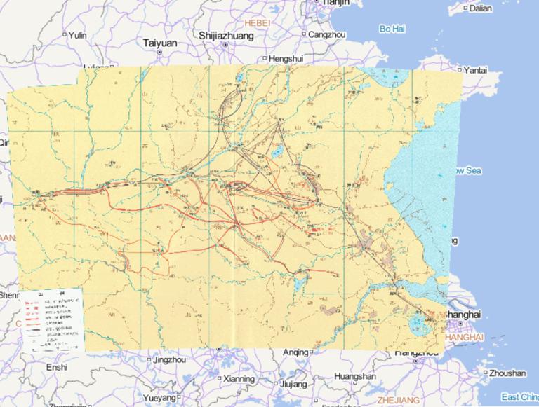 Online historical map of the peasant uprising in the late Qin Dynasty of China (209-206 BC)