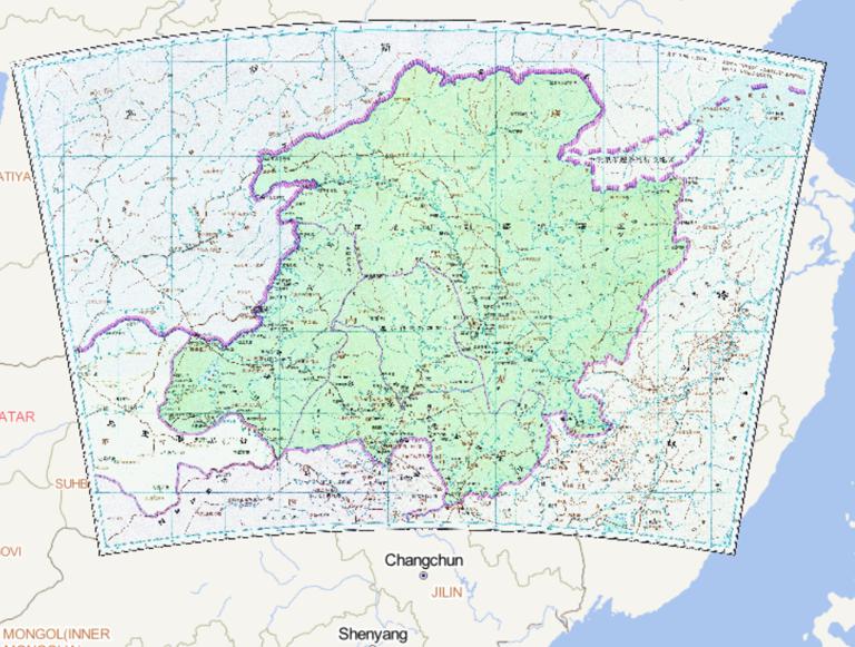 The Historical Map of Heilongjiang Province in the Qing Dynasty of China