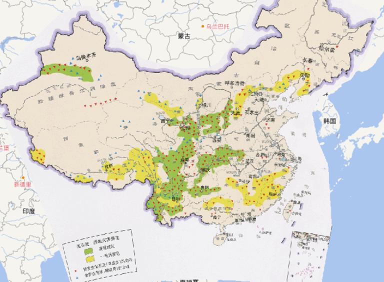 Online map of debris flow and landslide in China