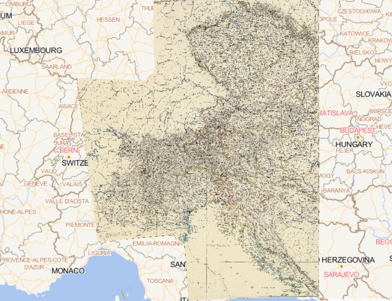 1869 Map of the Western Empire of Austria