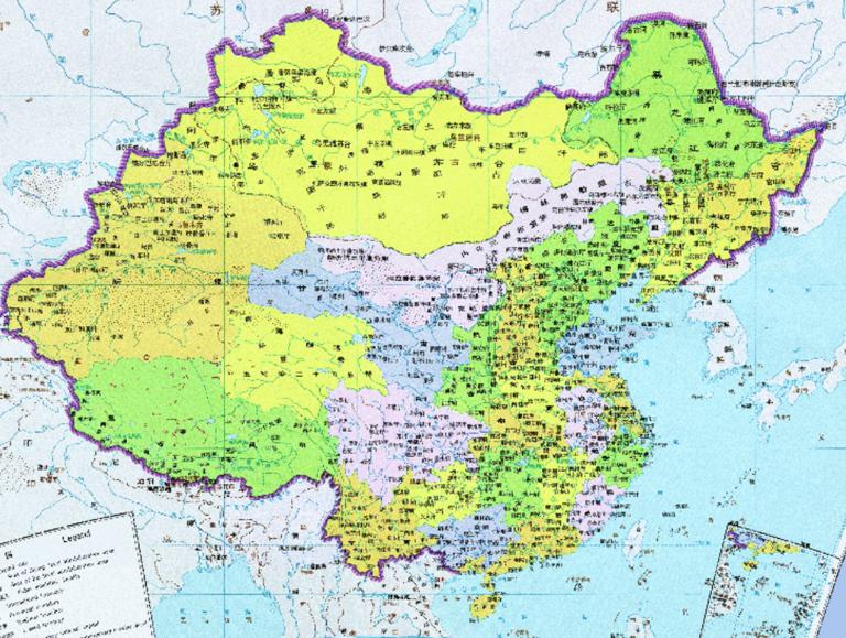 Historical Maps of China in the Qing Dynasty in 1908