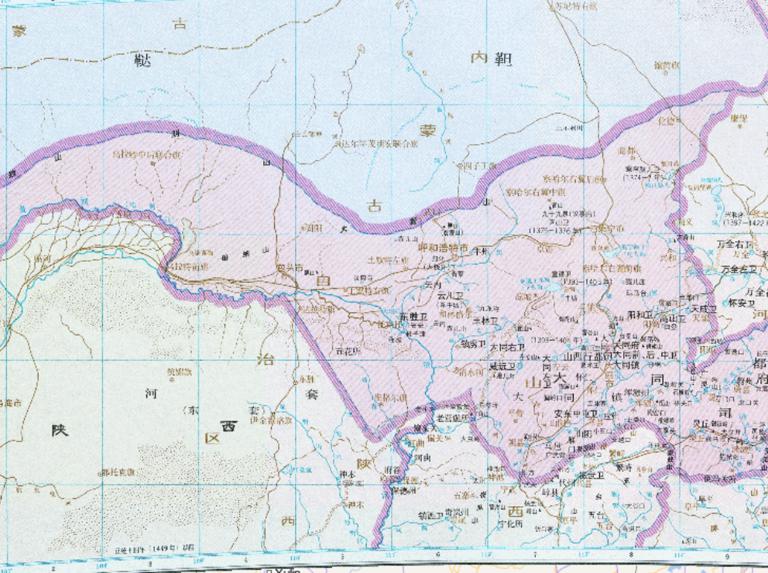 The Historical Map of Xingdu Division in Shanxi during the Ming Dynasty